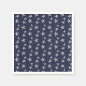 Blue and Silver Stars Paper Napkin Serviette (Vorderseite)