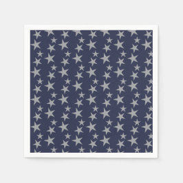 Blue and Silver Stars Paper Napkin Serviette