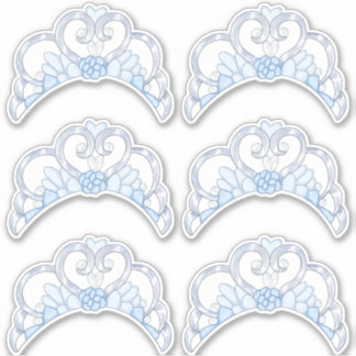 Blue and Silver Tiara Aufkleber Sheet
