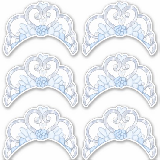 Blue and Silver Tiara Aufkleber Sheet (Vorderseite)