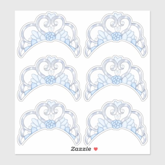 Blue and Silver Tiara Aufkleber Sheet (Blatt)