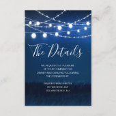 Blue and Silver Wedding Details Card mit QR Code Begleitkarte (Vorderseite)