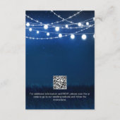 Blue and Silver Wedding Details Card mit QR Code Begleitkarte (Rückseite)