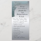 Blue and Silver Wedding Program Rack Card Programm (Vorderseite)