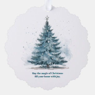 Blue and Silver Winter Wonderland Holiday Card Ornament Karte