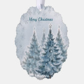 Blue and Silver Winter Wonderland Holiday Card Ornament Karte (Links)
