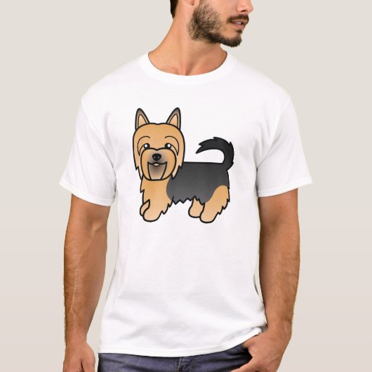 Blue and Tan Australian Terrier Dog Cartoon Art T-Shirt (Vorderseite)