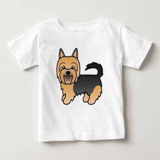 Blue and Tan Australian Terrier Dog Karikatur Art Baby T-shirt (Vorderseite)