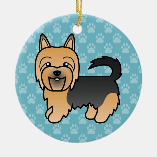 Blue and Tan Australian Terrier Dog Zeichne Blue Keramikornament (Vorne)