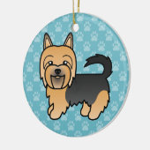Blue and Tan Australian Terrier Dog Zeichne Blue Keramikornament (Links)