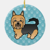 Blue and Tan Australian Terrier Dog Zeichne Blue Keramikornament (Hinten)