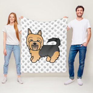 Blue and Tan Australian Terrier Niedlich Cartoon D Fleecedecke