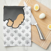 Blue and Tan Australian Terrier Niedlich Cartoon D Geschirrtuch (Viertel Falte)