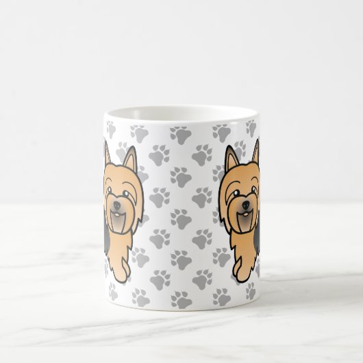 Blue and Tan Australian Terrier Niedlich Cartoon D Kaffeetasse (Mittel)