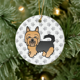 Blue and Tan Australian Terrier Niedlich Cartoon D Keramik Ornament