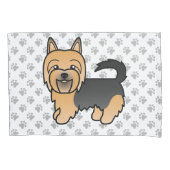 Blue and Tan Australian Terrier Niedlich Cartoon D Kissenbezug (Vorderseite)