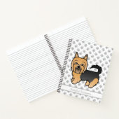 Blue and Tan Australian Terrier Niedlich Cartoon D Notizblock (Innenseite)