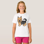 Blue and Tan Australian Terrier Niedlich Cartoon D T-Shirt (Vorne ganz)
