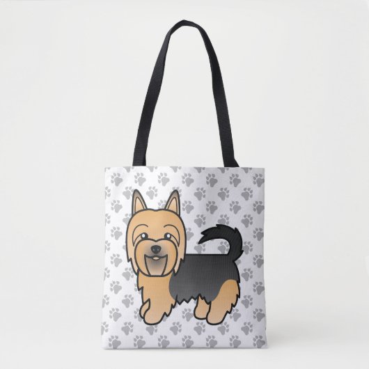 Blue and Tan Australian Terrier Niedlich Cartoon D Tasche (Vorderseite)