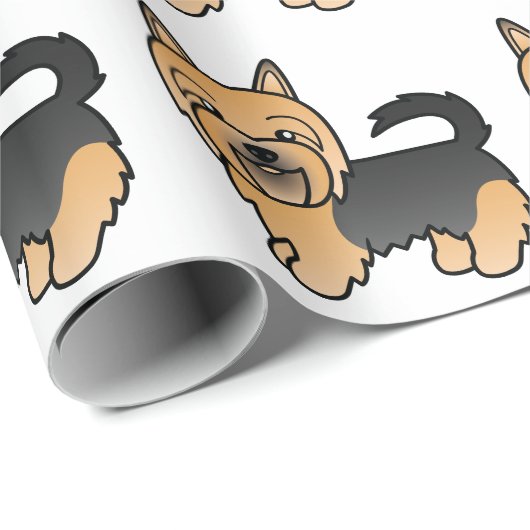 Blue and Tan Australian Terrier Niedlich Dog Muste Geschenkpapier (Rolleneckpunkt)