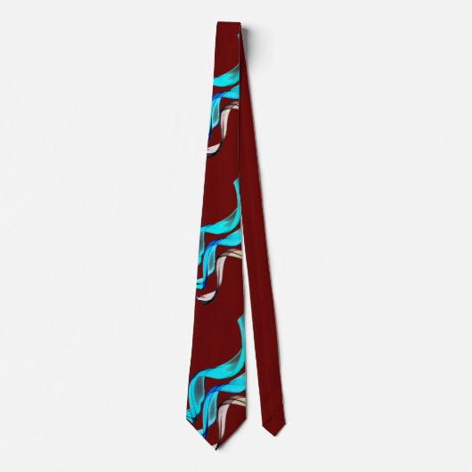 Blue and Tan Banners on Burgundy Krawatte (Vorderseite)