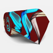 Blue and Tan Banners on Burgundy Krawatte (Gerollt)