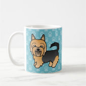 Blue And Tan Cartoon Australian Terrier Kaffeetasse (Links)