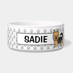 Blue And Tan Cartoon Australian Terrier Napf