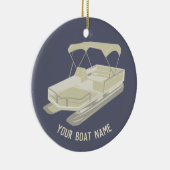 Blue and Tan Pontoon Boat Ornament (Rechts)