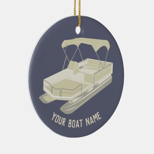 Blue and Tan Pontoon Boat Ornament (Rechts)