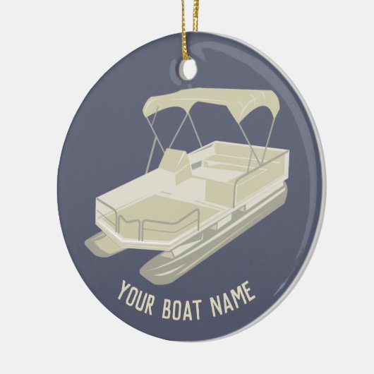 Blue and Tan Pontoon Boat Ornament (Links)