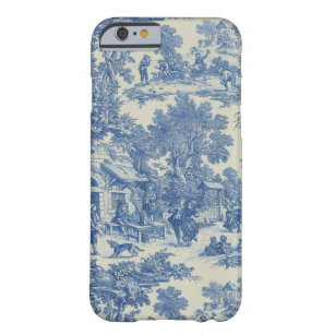 Blue and Tan Toile de Jouy Barely There iPhone 6 Hülle