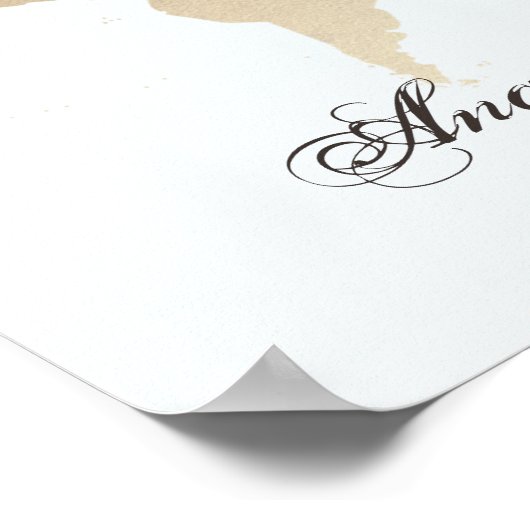 Blue and Tan World Map Guest Signature Poster (Ecke)