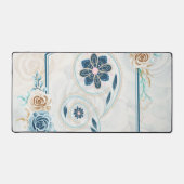 Blue and Teal Floral Graphic, Revitalizing Life Schreibtischunterlage (Vorderseite)