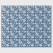 Blue And Teal Heart Geschenkpapier (Flach)