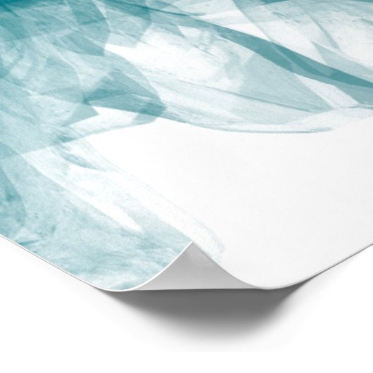 Blue and Türkise Ocean Waves Digital Ar Poster (Ecke)