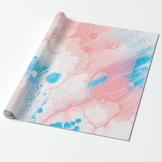 Blue and white abstract painting geschenkpapier (Ungerollt)