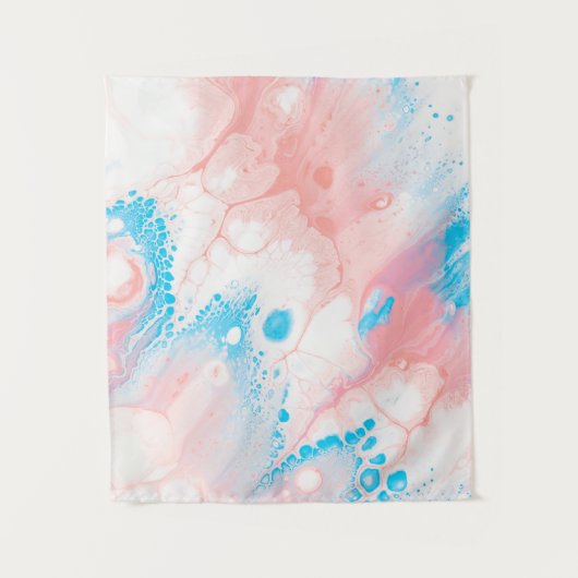 Blue and white abstract painting wandteppich (Vorderseite)