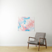 Blue and white abstract painting wandteppich (Beispiel (Horizontal))