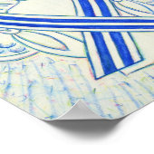 Blue and White ALS Awareness Ribbon Angel Poster (Ecke)