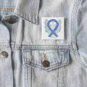 Blue and White ALS Ribbon Awareness Angel Button (Beispiel)