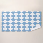 Blue and White Argyle Diamond Geometric Pattern Badehandtuch (Badehandtuch)