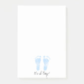 Blue and White Baby Footprints Post-it Klebezettel (Vorderseite)