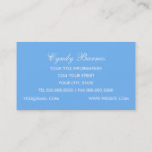 Blue and White Barock Business Card Visitenkarte (Rückseite)