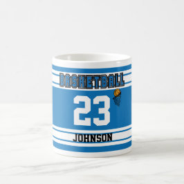 Blue and White Basketball Jersey Kaffeetasse