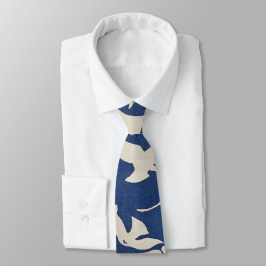 Blue and White Birds Krawatte (Gebunden)