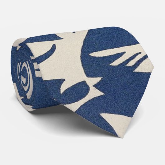 Blue and White Birds Krawatte (Gerollt)