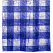 Blue and White Bold Checkered Plaid Design  Duschvorhang (Vorderseite)