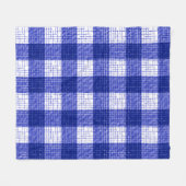 Blue and White Bold Checkered Plaid Design  Fleecedecke (Vorderseite (Horizontal))