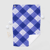 Blue and White Bold Checkered Plaid Design  Golfhandtuch (Insitu)